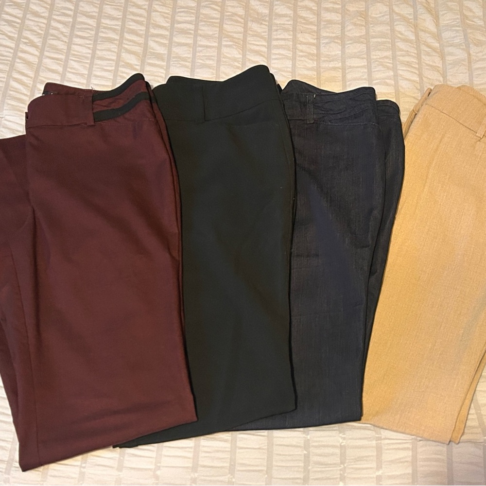 Set of Four Women's Dress Pants in Various Colors